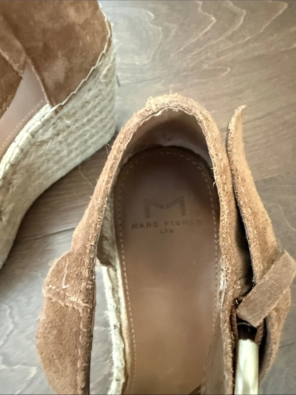 Marc Fisher Brown Suede Espadrille Wedge Sandals - Size 8.5